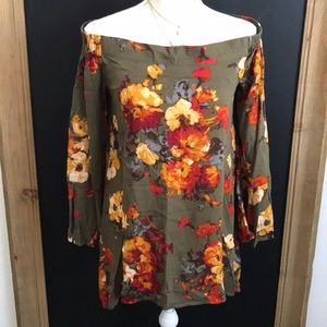 Anthropologie off the shoulder floral top
